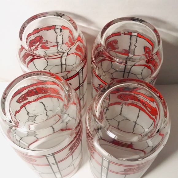 NWOT 4 Coca Cola Stained Tumbler Glasses - Picture 6 of 6